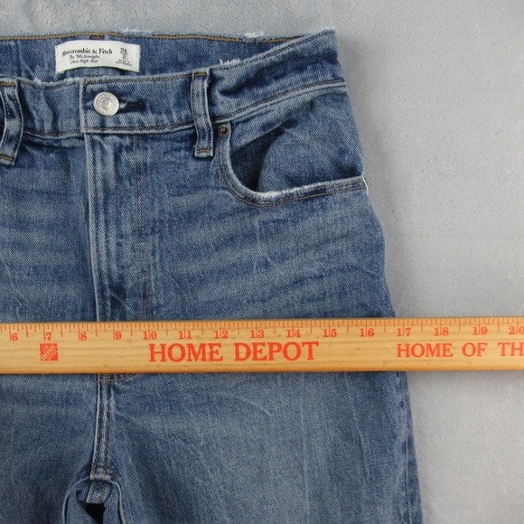 Abercrombie & Fitch The 90s Straight Ultra High Rise Jeans Blue Size 26/2L - Picture 4 of 12